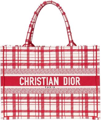 Dior Red Oblique Jacquard Canvas Book Tote, Never Carried (Authentic Pre- Loved)