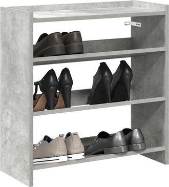 vidaXL Scarpiera Grigio Cemento 60x25x62 cm in Legno Multistrato - Vidaxl