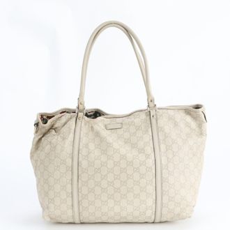 Gucci Ivory Leather Handbag Tote Bag (Pre-Owned)