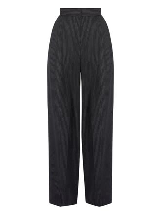 Nina Ricci pinstriped-pattern wide-leg trousers - Black