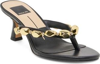Dolce Vita Daksie Flip Flop in Black Leather at Nordstrom, Size 6.5