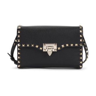 Valentino Garavani Black Leather Shoulder Bag Stylish - female - Valentino Garavani - Shoulder Bags - Black - ONE SIZE - Bags