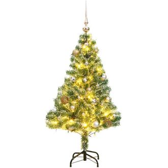 vidaXL &Aacute;rbol De Navidad Artificial Con 150 Leds Bolas Y Nieve 120 Cm Vidaxl