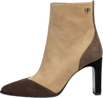 Floris Van Bommel Maysi Enkellaarsjes - Dames - Schoenen - Beige - Maat: 38 EU Leer