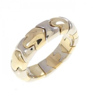 Bulgari Yellow Gold (18K) White Gold (18K) Band Ring (Pre-Owned)