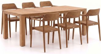 Bellagio la vita attrattiva Bellagio Balba/Buxton 220cm dining tuinset 7-delig stapelbaar