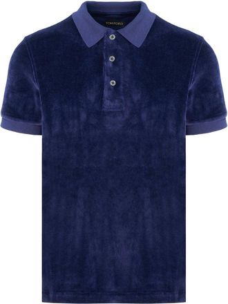 Tom Ford MODAL VELOUR POLO Size: 54, colour: NAVY