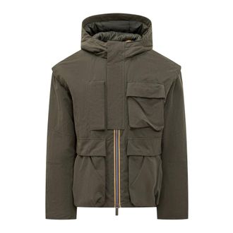 K-Way K-Way, Winter Jackets, male, Green, Size: XL Hooded Parka Jacket