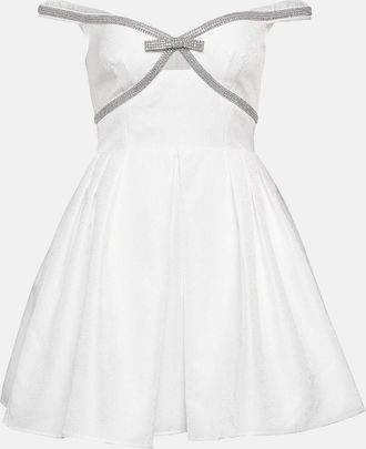 Self Portrait Embellished crepe minidress