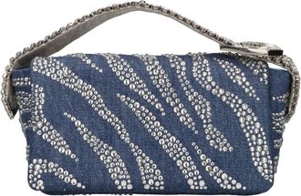 Gedebe Mini stoffen tas met strass - Dames - Handtassen - Blauw - ONE Size - Tassen