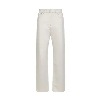 Fendi Long Jeans - female - Fendi - Wide Jeans - Beige - XS - Jeans