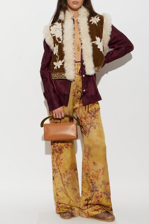 Forte_Forte Forte_forte Trousers With A Botanical Motif, Womens, Yellow