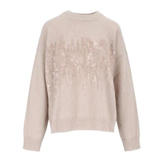 PESERICO Dames, Truien, Beige, Maat: S Wol