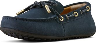 Ariat Womens Margot Driving Moc Shoes in Navy Suede, B Medium Width, Size 5.5, by Ariat