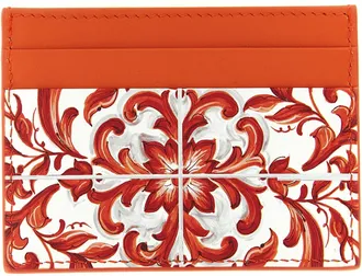 Dolce & Gabbana Womens Orange Calfskin Cardholder Accessory