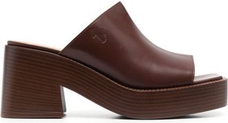 Tod's 80mm leather platform sandals - women - Leather - 38.5 - Brown