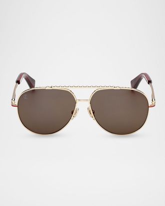 Christian Louboutin Greggo 61mm Navigator Sunglasses