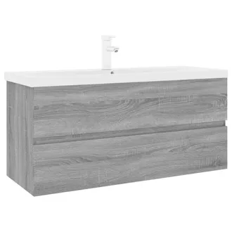 vidaXL Vidaxl - Mueble De Ba&ntilde;o Con Lavabo Madera Contrachapada Gris Sonoma