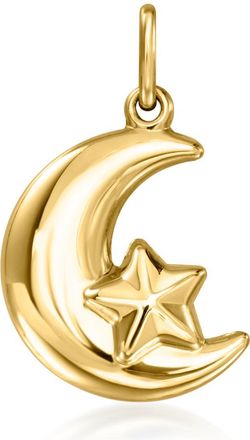 Ross-Simons 10kt Yellow Gold Crescent Moon and Star Charm