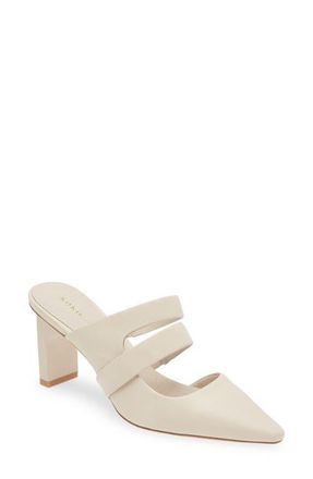 Koko + Palenki Century Pointed Toe Mule in Beige Leather at Nordstrom, Size 6.5