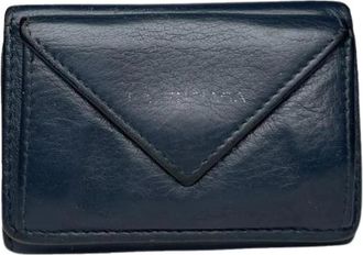 Balenciaga Pre-owned Vintage Portemonnee/Kaarthouder - Dames - Vintage Accessoires - Blauw - ONE Size - Leer - Vintage