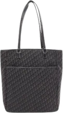 Dior Pre-owned Trotter Canvas Leather Tote Bag - Dames - Vintage Shopper - Zwart - ONE Size - Leer - Vintage