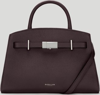 DeMellier The Small Hudson in Bordeaux Small Grain Leather Crossbody bag