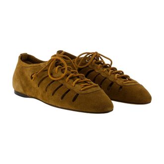 Isabel Marant Womens Leyza Flat Brown Calfskin