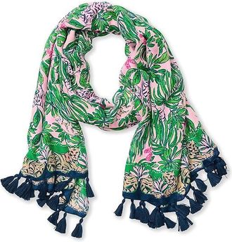 Lilly Pulitzer Resort Womens Scarf Conch Shell Pink Roaring With Joy Engineered