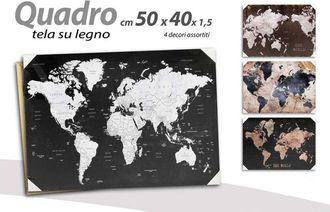 Trade Shop Trade Shop - Imagen Cuadrada Decorativa 50x40x1.5cm Lienzo En Wood World 4 Decori Ass. 834806