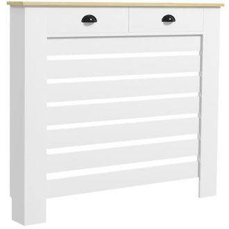 HOMCOM Cubre radiador 111x19x95.5 cm blanco