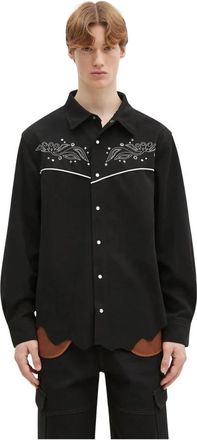 Andersson Bell Lemmans Faux-Suede Shirt - Heren - Casual Overhemden - Zwart - M - Su&egrave;de - Overhemden