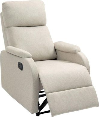 HOMCOM Poltrona Relax Reclinabile Manuale in Tessuto con Poggiapiedi Beige