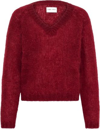 Part Two V-hals gebreid - Dames - Truien - Rood - Maat: XS
