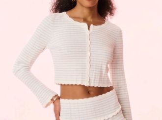 LoveShackFancy Media Cardigan Sweater In Sailor Stripes