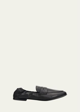 SIMKHAI Danna Leather Scrunched Loafers