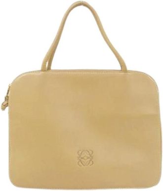 Loewe Pre-owned Handbag - Dames - Vintage Handtas - Beige - ONE Size - Leer - Vintage