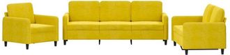 vidaXL Vidaxl - Juego De Sof&aacute;s 3 Piezas Terciopelo Amarillo