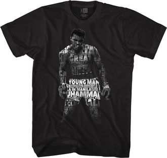 American Classics Muhammad Ali 60s Goat Greatest Boxer Quote Me Black Adult T-Shirt Tee