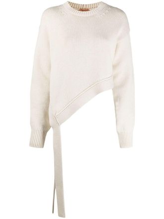 N&deg;21 Trui met asymmetrische afwerking - Wit