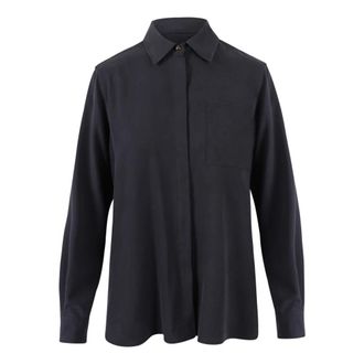 Max Mara Shirts, female, Blue, Size: XL Roll Poplin Shirt