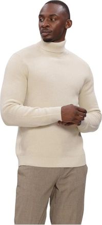 Selected Slhdane LS Knit Structure Roll Neck Noos - Heren - Coltruien - Beige - M - Truien & Vesten