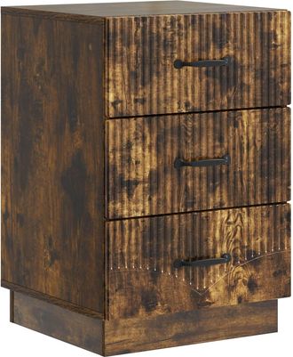 vidaXL Armario De Noche Con Caj&oacute;n Roble Ahumado 43 X 41 X 63,5 Cm Vidaxl