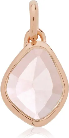 Monica Vinader Rose Gold Siren Small Nugget Pendant Charm Rose Quartz