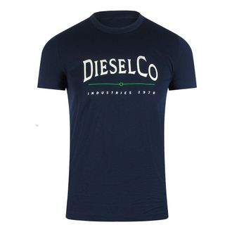 Diesel Heren Industries Premium Katoenen T-Shirt (Navy Blauw)