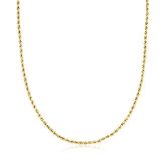 Ross-Simons Italian 2.1mm 10kt Yellow Gold Rope-Chain Necklace