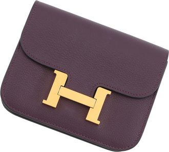 Herm&egrave;s Constance Cassis Coin Purse/Coin Case (Pre-Owned)
