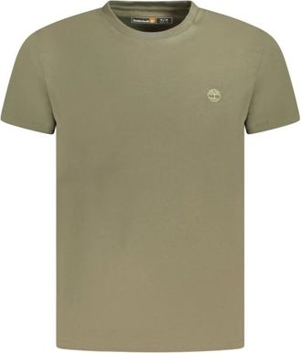 Timberland Tops, Heren, Groen, S, Katoen, Groene Katoenen Crew Neck T-Shirt