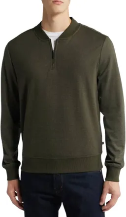Robert Barakett Mens Gawler Quarter Zip Pullover In Olive Green