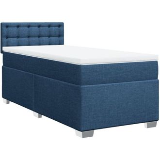 vidaXL Vidaxl - Cama Box Spring Con Colch&oacute;n Tela Azul 90x200 Cm
